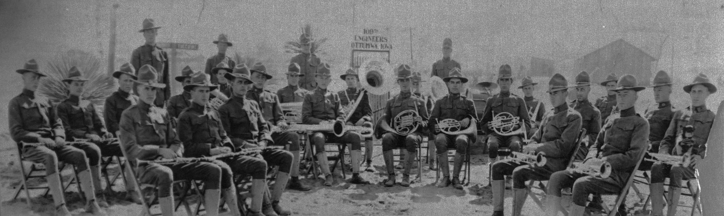 Military and Veterans, military, band, trumpet, french horn, USA, Iowa History, Portraits - Group, Iowa, tuba, history of Iowa, flute, Lemberger, LeAnn