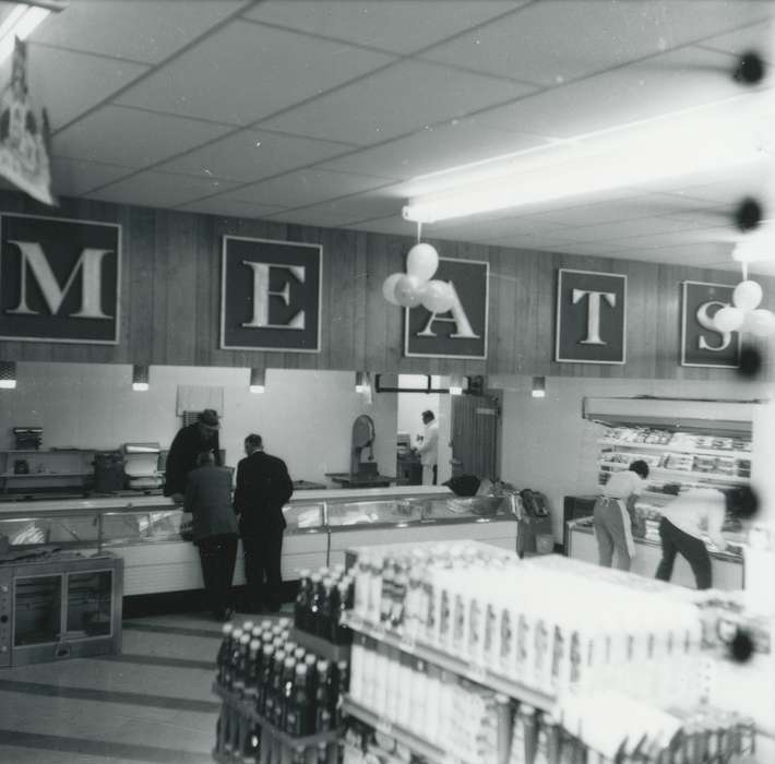 history of Iowa, meat market, meat, Iowa History, Waverly Public Library, Iowa, Businesses and Factories, grocery store