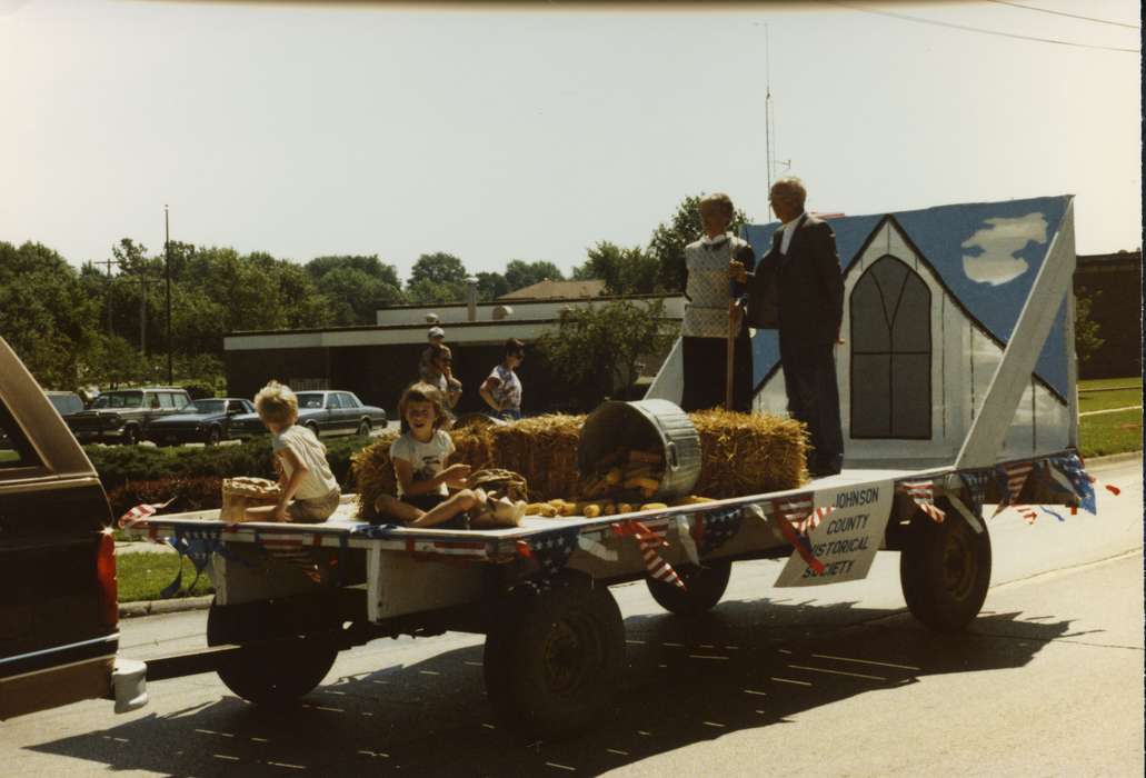 corn, pitchfork, Johnson County Historical Society, Fairs and Festivals, parade float, painting, fourth of july, Children, Holidays, american gothic