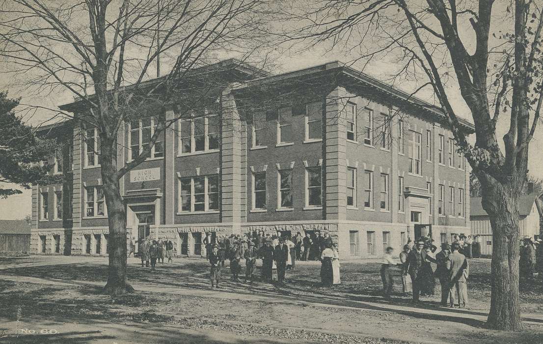 school, Schools and Education, high school, ia, IA, Mount Pleasant, postcard, history, historic, Olsson, Ann and Jons, Iowa, United States, Photos, Henry