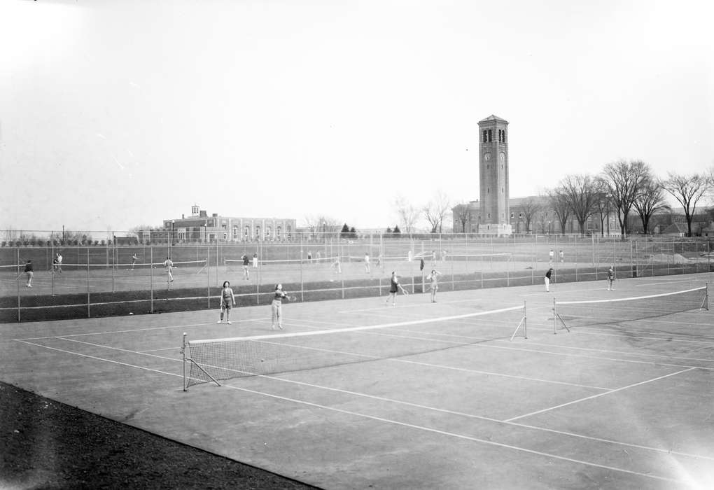 UNI Special Collections & University Archives, history of Iowa, Cedar Falls, IA, Sports, Iowa History, university of northern iowa, tennis, Iowa, uni, Schools and Education, iowa state teachers college, campanile