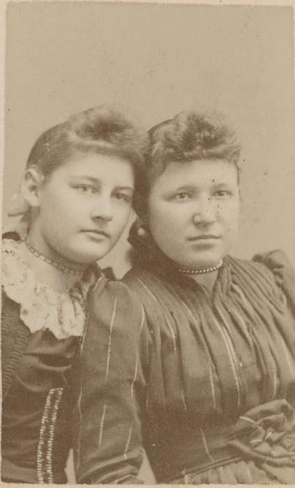woman, Iowa History, Olsson, Ann and Jons, history of Iowa, Nevada, IA, lace collar, Portraits - Group, carte de visite, Iowa