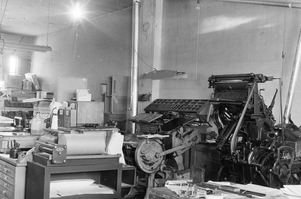 printer, Businesses and Factories, United States, history, ia, Photos, printing press, Coon Rapids Enterprise, historic, Iowa, IA, officer, Coon Rapids