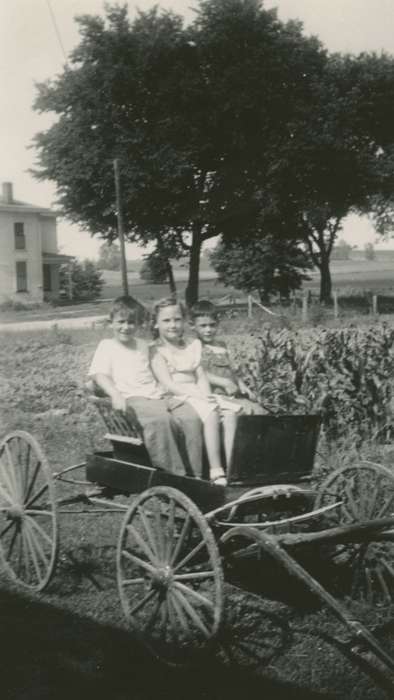 Pratt, Marsha, Iowa History, Farms, history of Iowa, Portraits - Group, wagon, Children, DeWitt, IA, Iowa