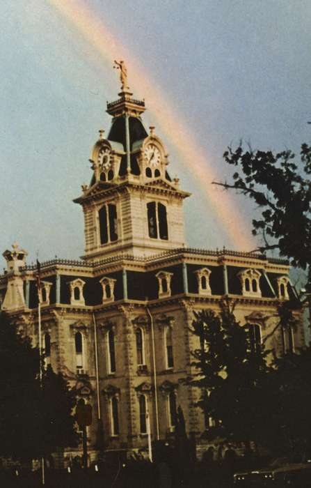 courthouse, rainbow, Main Streets & Town Squares, Cities and Towns, Iowa History, history of Iowa, Dean, Shirley, Prisons and Criminal Justice, Bloomfield, IA, Iowa