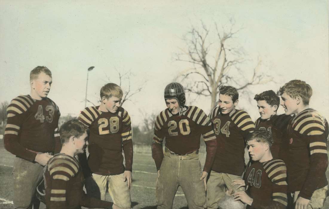 McMurray, Doug, helmet, Sports, Iowa History, Iowa, football, colorized, history of Iowa, Webster City, IA