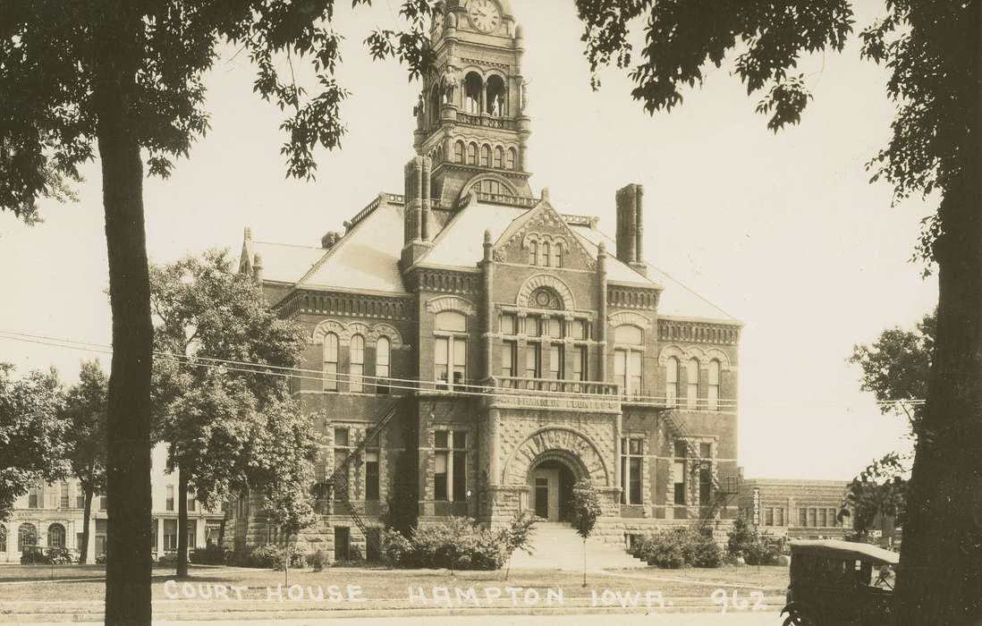 courthouse, Hampton, IA, Cities and Towns, Iowa History, history of Iowa, Dean, Shirley, Iowa