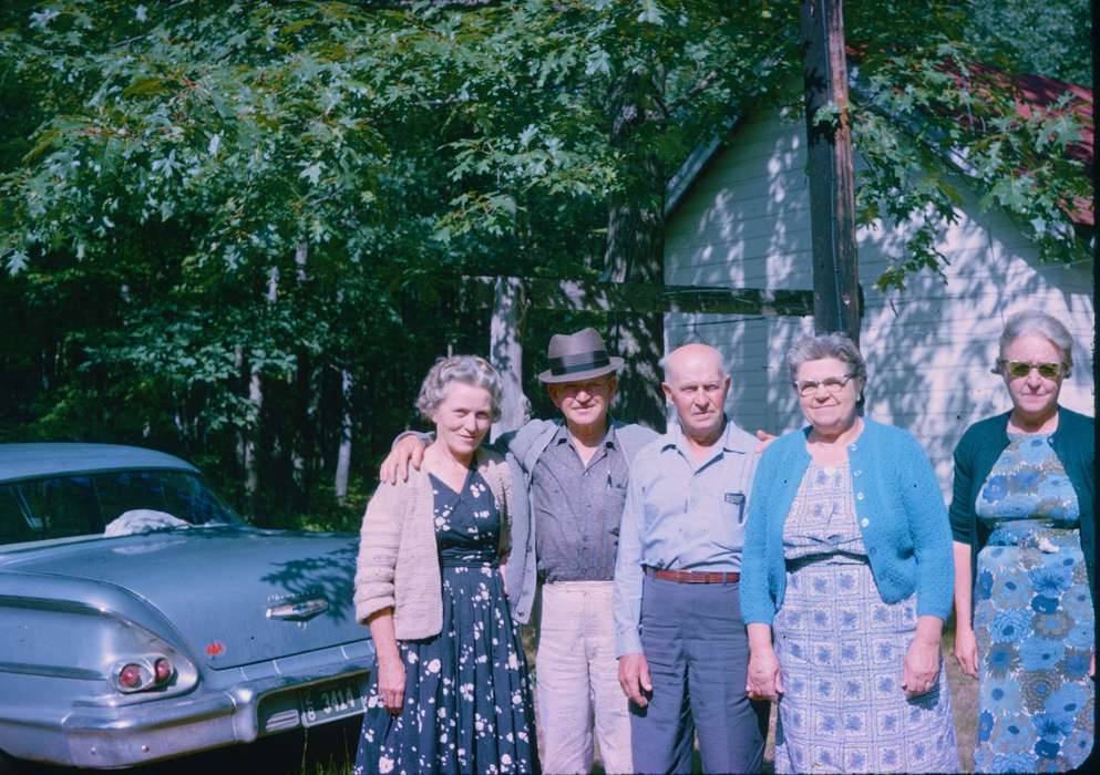 family, Harken, Nichole, house, car, Iowa, colorized, Iowa History, Portraits - Group, seniors, history of Iowa