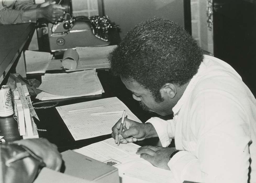 Labor and Occupations, Black Hawk, Portraits - Individual, pen, boys & girls clubs of america, IA, Boys & Girls Clubs of the Cedar Valley, Iowa, boys and girls clubs of america, ia, Schools and Education, history, historic, Waterloo, United States, People of Color, typewriter, paper, Photos