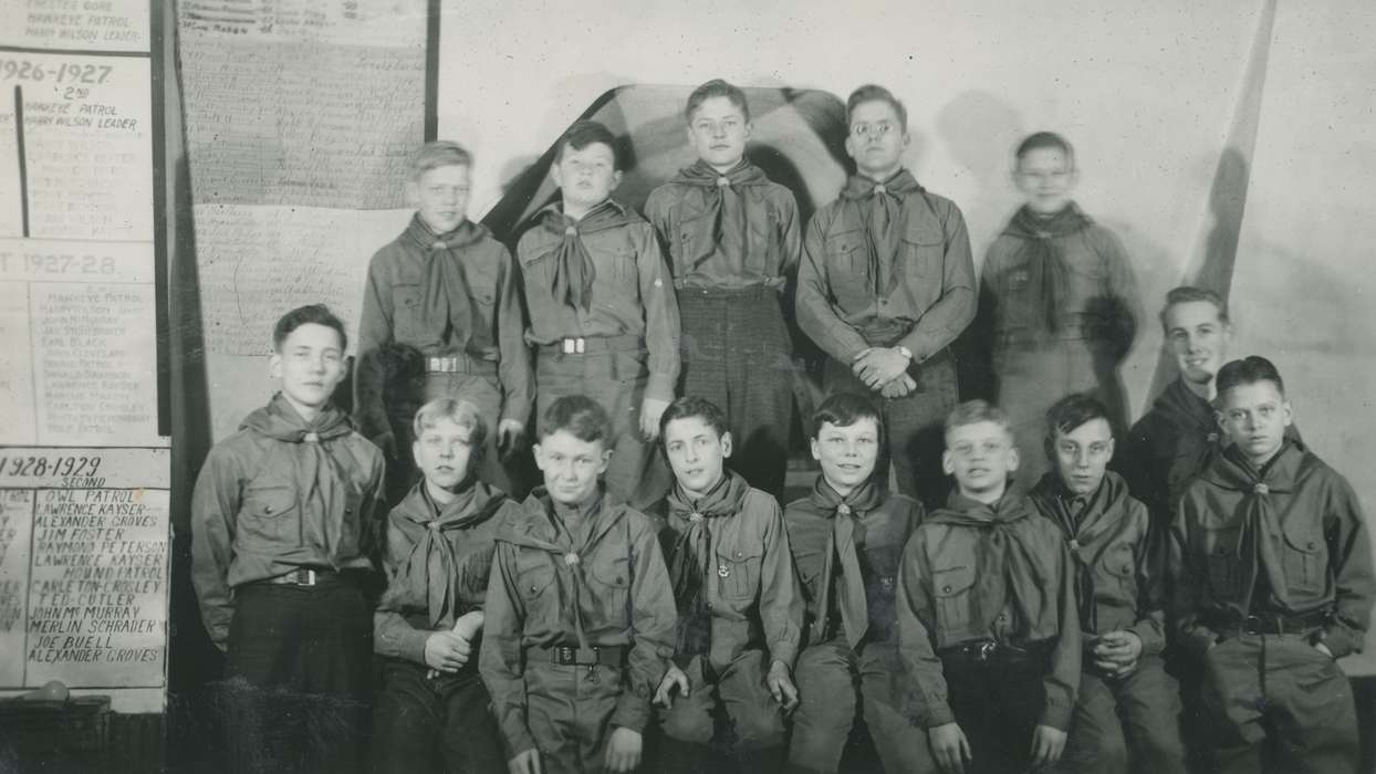 boy scouts, history of Iowa, McMurray, Doug, Children, IA, Portraits - Group, Iowa, Iowa History