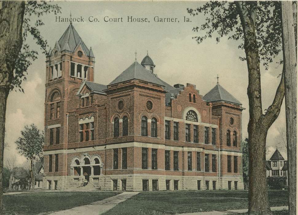 Cities and Towns, Iowa History, history of Iowa, Garner, IA, Prisons and Criminal Justice, Iowa, Dean, Shirley, courthouse