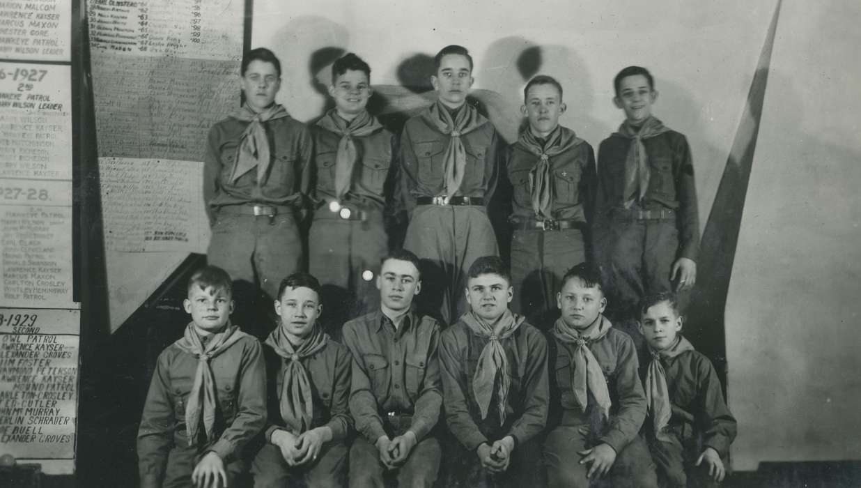 Iowa, Portraits - Group, McMurray, Doug, Woodward, IA, Iowa History, history of Iowa, boy scouts, Children