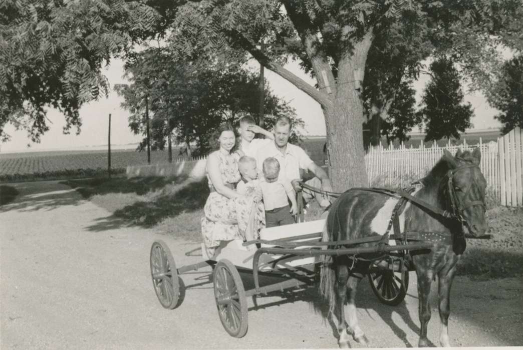 Dysart, IA, wagon, Outdoor Recreation, Iowa, Iowa History, Bull, Ardith, Portraits - Group, Families, history of Iowa