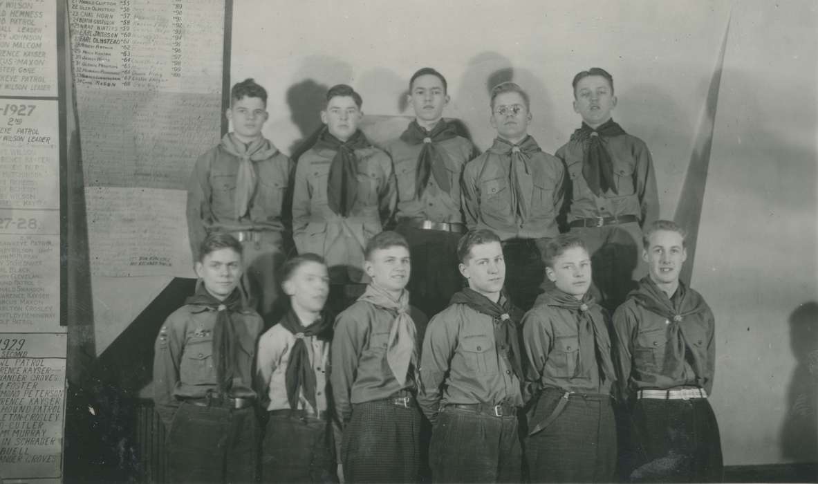 boy scouts, Iowa, Children, McMurray, Doug, Iowa History, Portraits - Group, history of Iowa, Webster City, IA