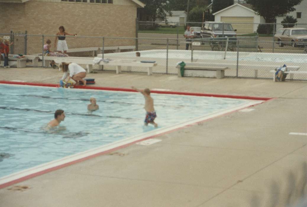 swimming pool, Waverly Public Library, Children, swimming, Iowa History, Leisure, kids, Waverly, IA, cars, Iowa, history of Iowa, Motorized Vehicles, Outdoor Recreation