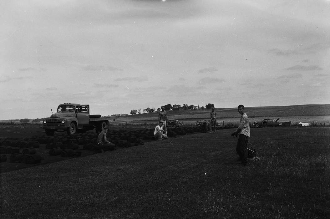 Portraits - Group, history, Photos, Farming Equipment, Labor and Occupations, Iowa, farmers, IA, Motorized Vehicles, United States, ia, planting, truck, Coon Rapids Enterprise, historic, Landscapes, Coon Rapids, Farms, working men