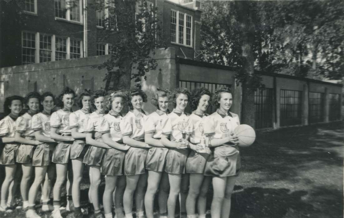 Kral, Ty, ia, Thompson, Schools and Education, high school, Iowa, history, IA, United States, Photos, Winnebago, Portraits - Group, Children, basketball team, historic, Sports, girl
