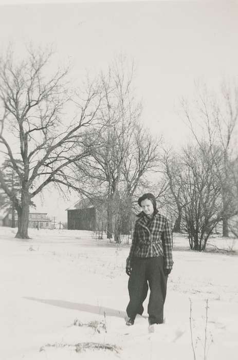 snow, Farms, Portraits - Individual, Iowa History, Winter, Iowa, history of Iowa, Palczewski, Catherine, IA