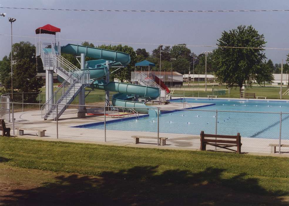 water slide, Waverly Public Library, swimming pool, Cities and Towns, pool, Iowa History, history of Iowa, Leisure, Iowa