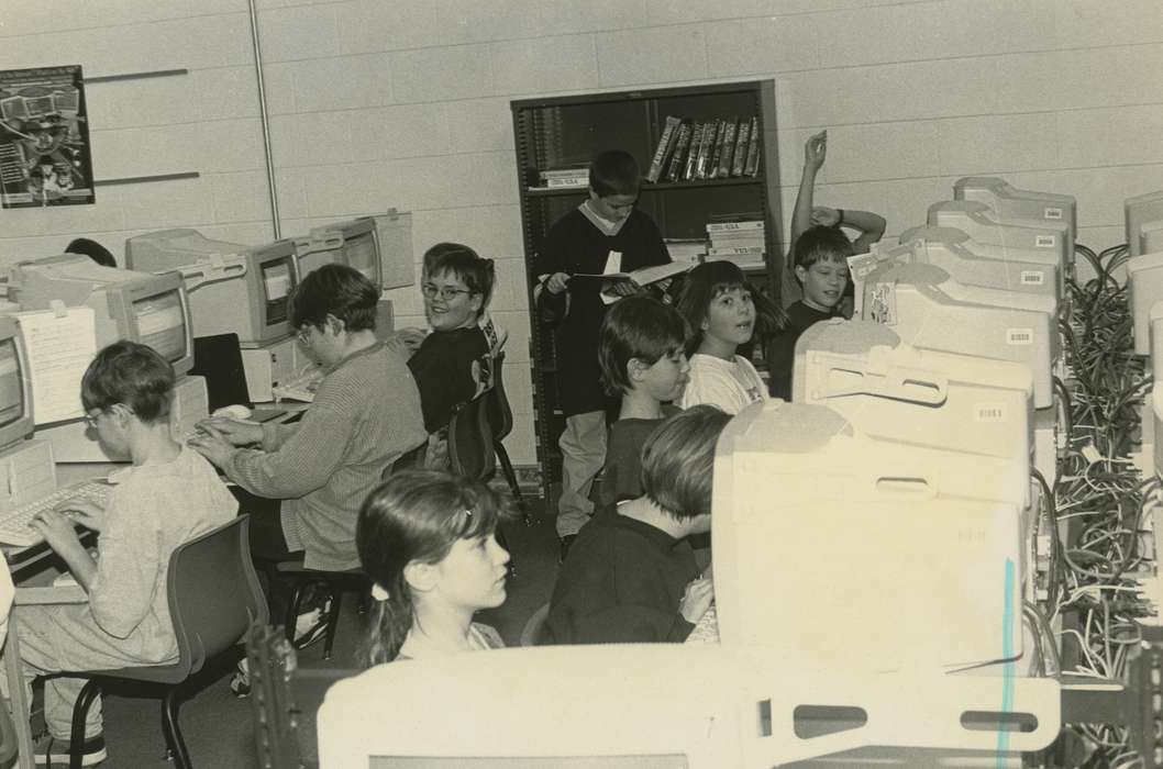school, kids, Children, desktop computer, Schools and Education, history of Iowa, Iowa History, Waverly Public Library, elementary school, Iowa