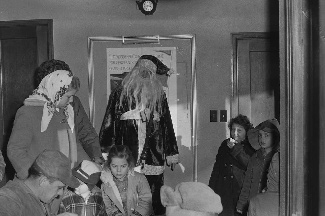 Portraits - Group, costume, santa, coats, Holidays, United States, ia, Photos, history, Winter, Children, headscarf, Coon Rapids Enterprise, historic, Iowa, IA, Coon Rapids