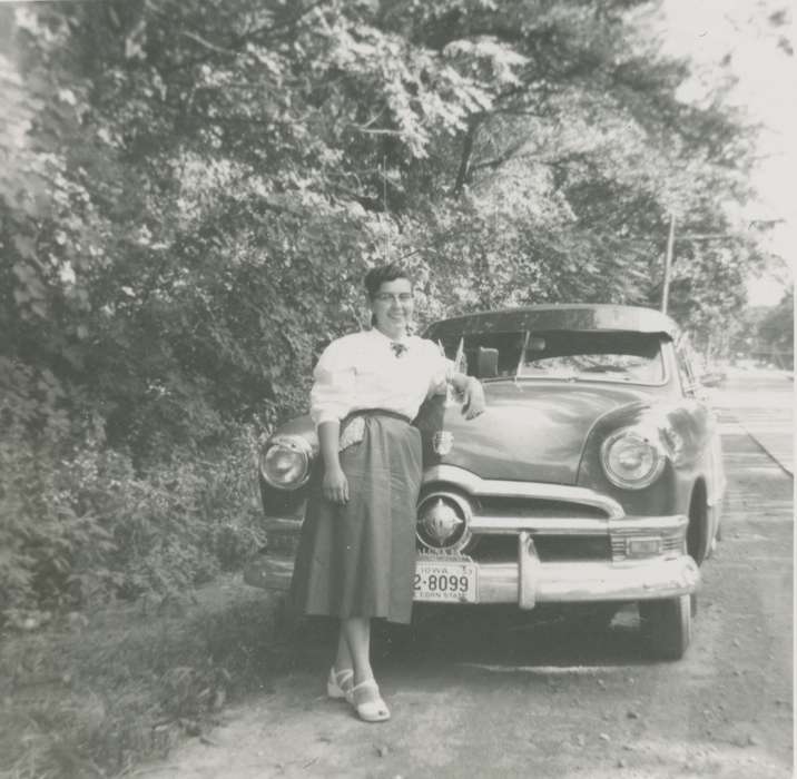 Johnson County, IA, Motorized Vehicles, car, Miller, Lori, Iowa History, Portraits - Individual, Iowa, skirt, history of Iowa