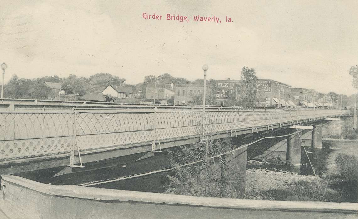 light, e. bremer ave., Iowa History, Iowa, bridge, cedar river, history of Iowa, Main Streets & Town Squares, lampost, river, Meyer, Mary, street, Cities and Towns