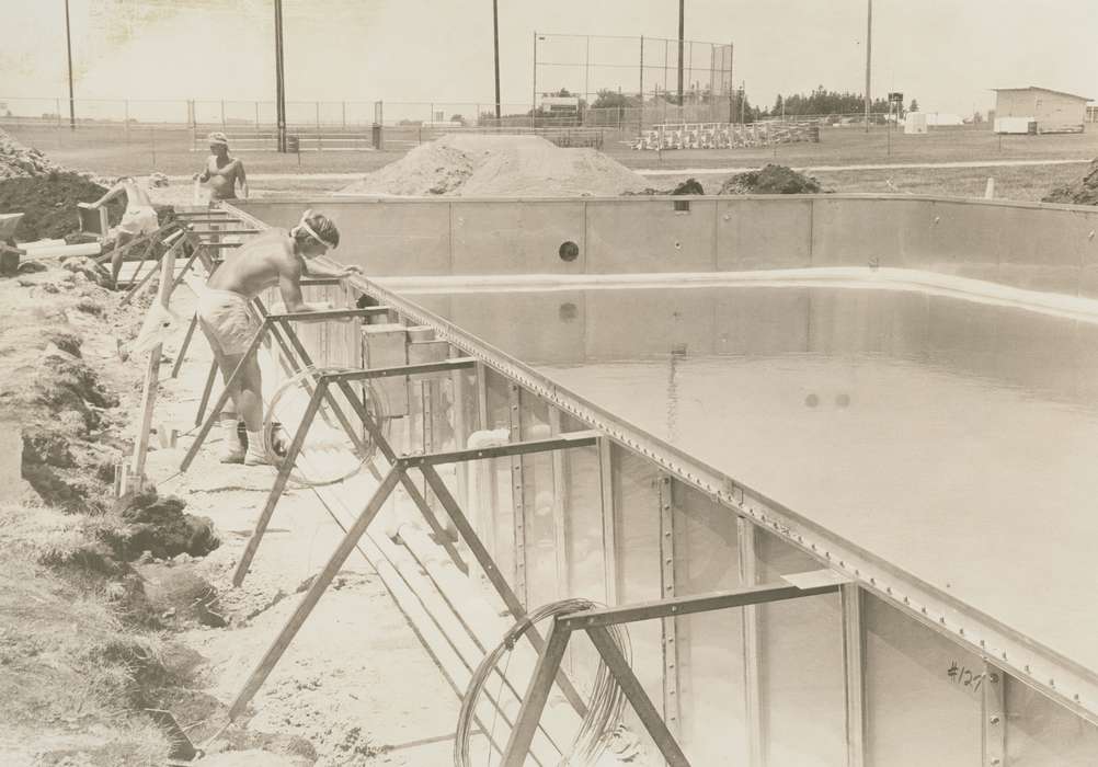 Waverly Public Library, swimming pool, construction, Outdoor Recreation, Iowa History, Iowa, Allison, IA, history of Iowa, Labor and Occupations