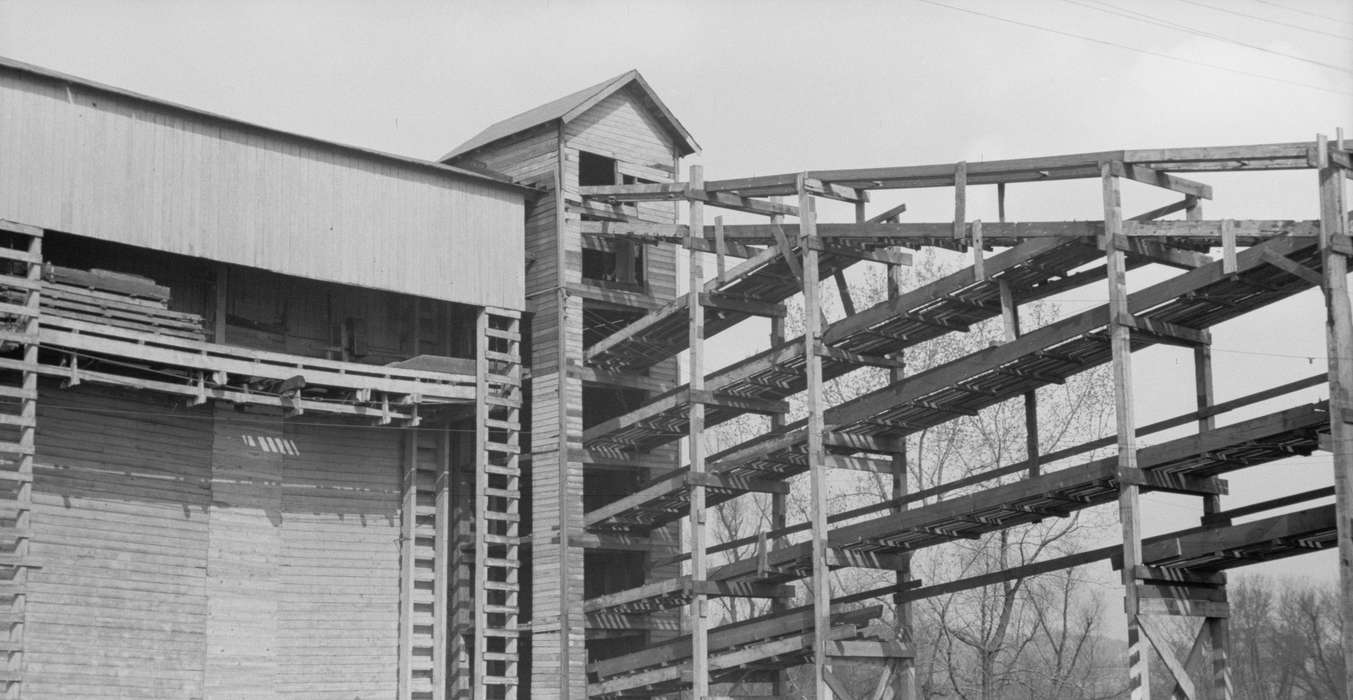 Iowa, Businesses and Factories, ice plant, history of Iowa, warehouse, wood structure, Iowa History, Library of Congress