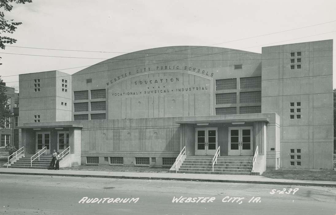 auditorium, Palczewski, Catherine, Schools and Education, history of Iowa, Webster City, IA, Iowa, Iowa History