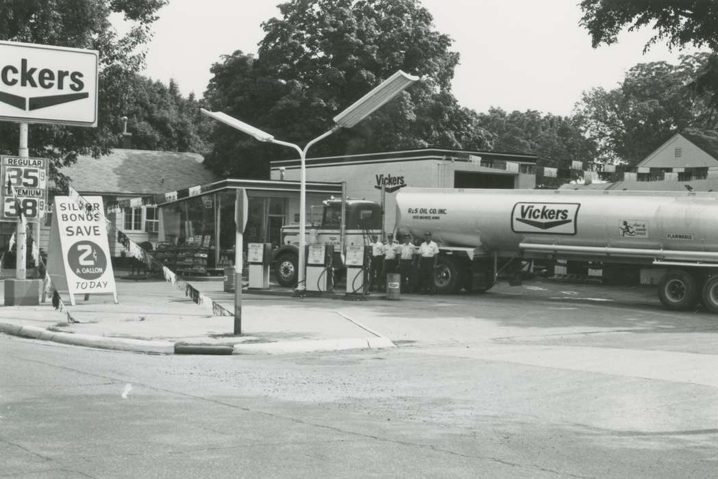 tanker truck, Waverly Public Library, Iowa History, Iowa, Businesses and Factories, service station, history of Iowa
