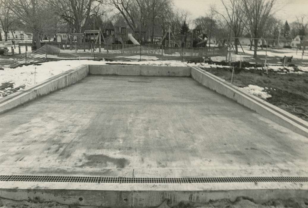 construction, Waverly Public Library, Cities and Towns, Iowa History, Iowa, history of Iowa, playground, pool