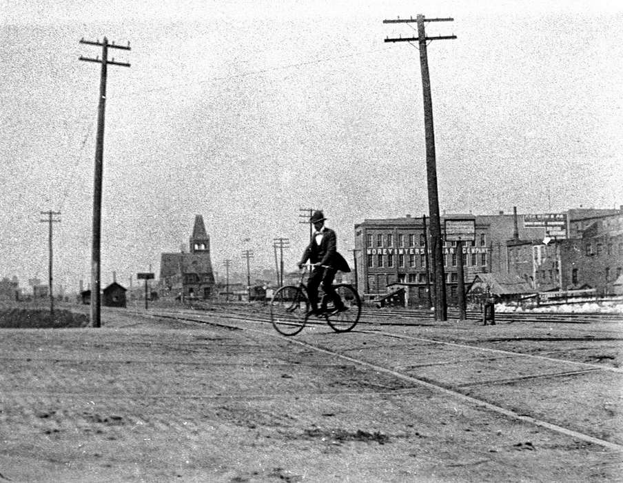 Lemberger, LeAnn, Iowa History, history of Iowa, Ottumwa, IA, Leisure, bicycle, train tracks, Iowa