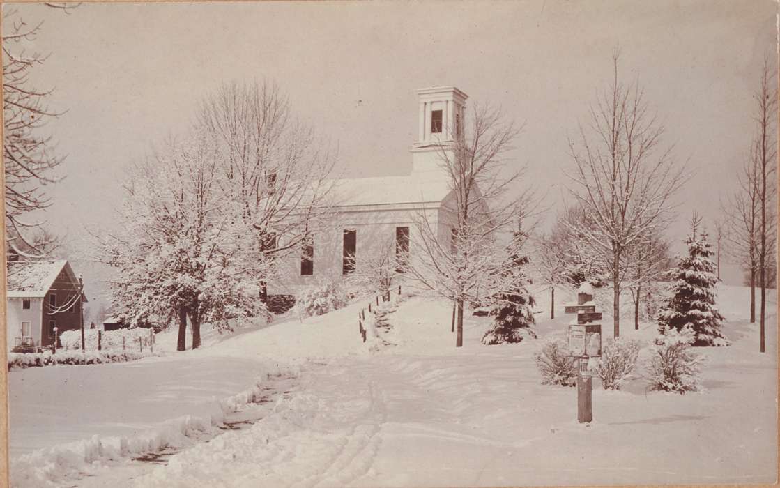 snow, Storrs, CT, Archives & Special Collections, University of Connecticut Library, church, Iowa, Iowa History, history of Iowa