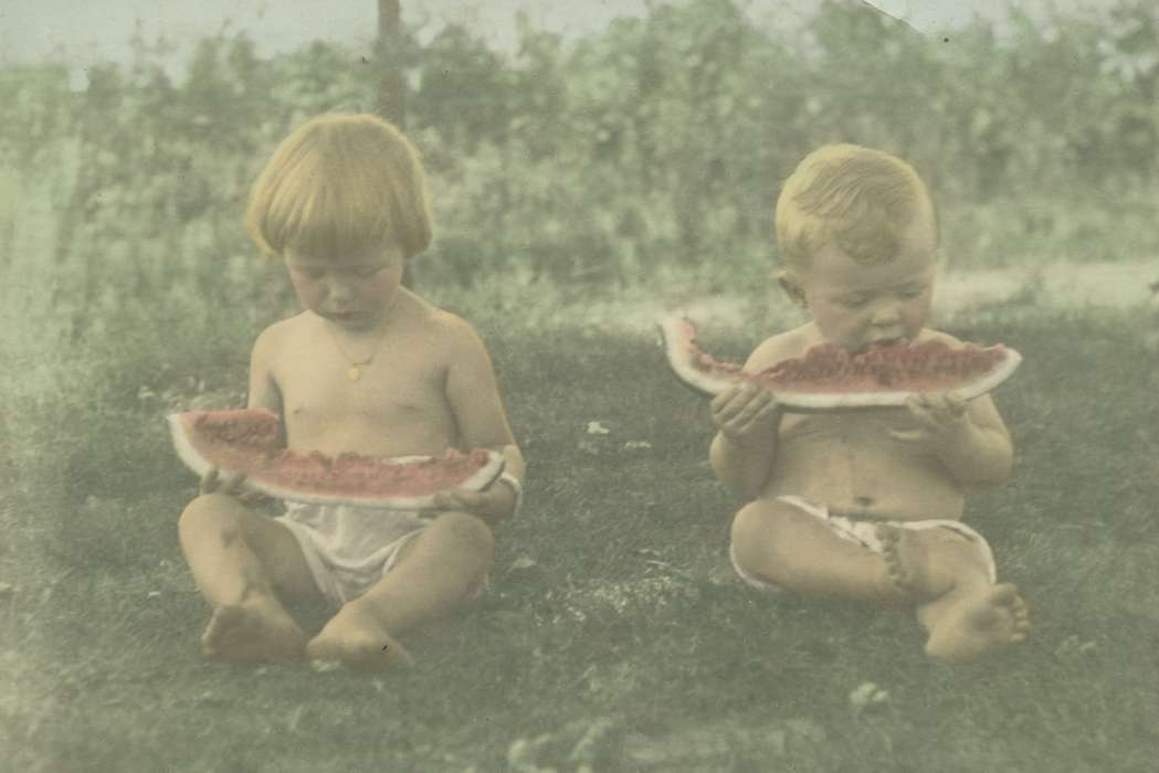watermelon, Children, Iowa History, Food and Meals, Iowa, Humeston, IA, Fouche, Shirley, history of Iowa