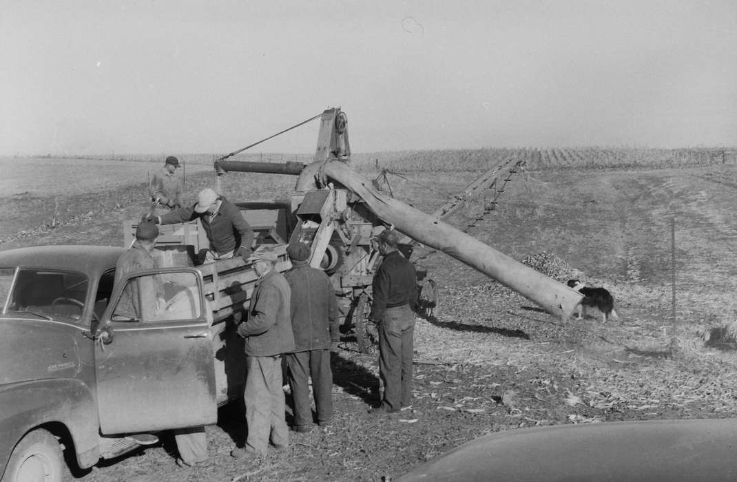 open fields, history, Photos, Farming Equipment, Aerial Shots, Labor and Occupations, Iowa, IA, Motorized Vehicles, labor and occupations, United States, ia, farmland, truck, Coon Rapids Enterprise, historic, Coon Rapids, Farms