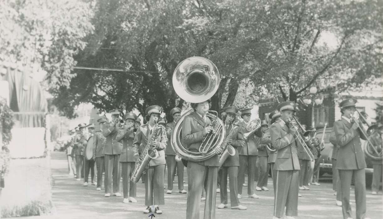 Van Horne, IA, parade, music, tuba, Iowa History, history of Iowa, trombone, band, Entertainment, marching band, Appleget, Cathy, Iowa