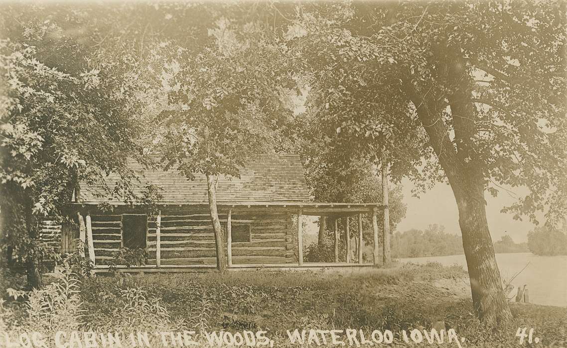 ia, IA, history, postcard, cabin, Waterloo, historic, Olsson, Ann and Jons, Iowa, Black Hawk, United States, Photos