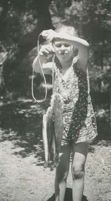 Children, Clear Lake, IA, McMurray, Doug, fish, Outdoor Recreation, Portraits - Individual, girl, Animals, history of Iowa, Iowa History, fishing, Iowa