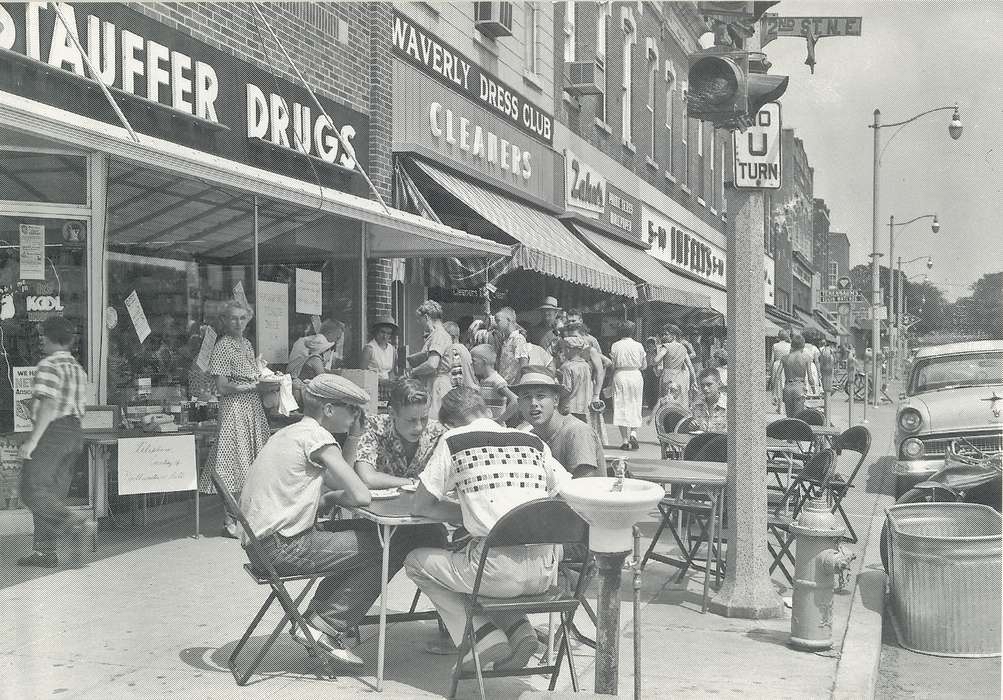 drugstore, Iowa History, Leisure, Businesses and Factories, Iowa, history of Iowa, Main Streets & Town Squares, Meyer, Mary, Cities and Towns