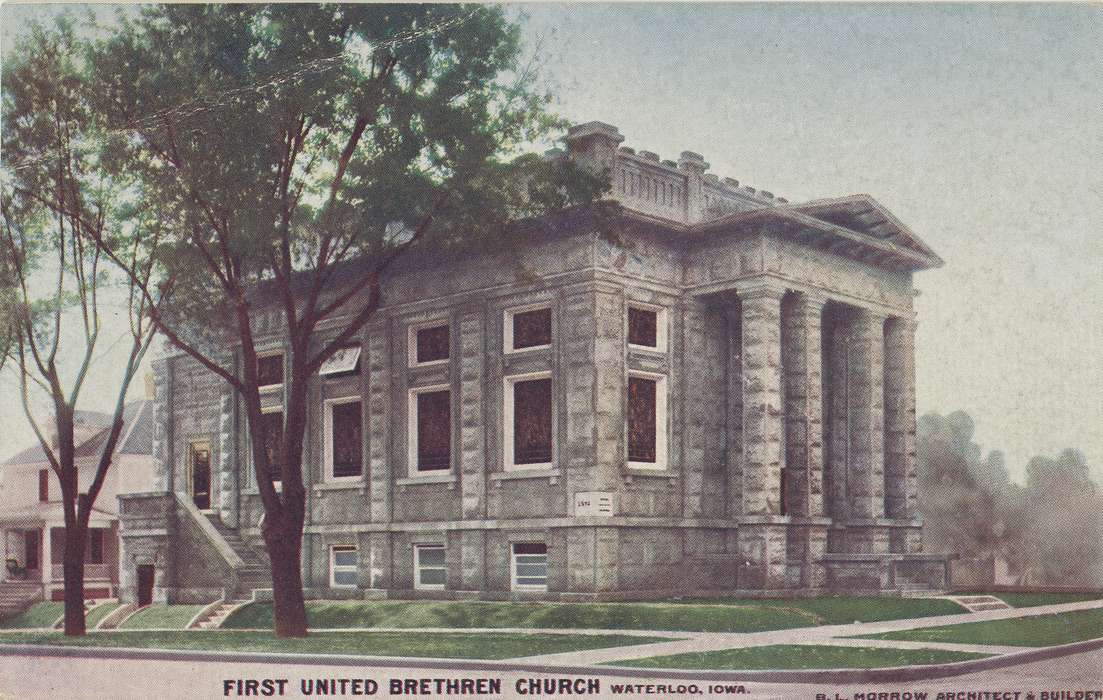 ia, IA, history, postcard, Religious Structures, Waterloo, historic, church, Olsson, Ann and Jons, Iowa, Black Hawk, United States, Photos