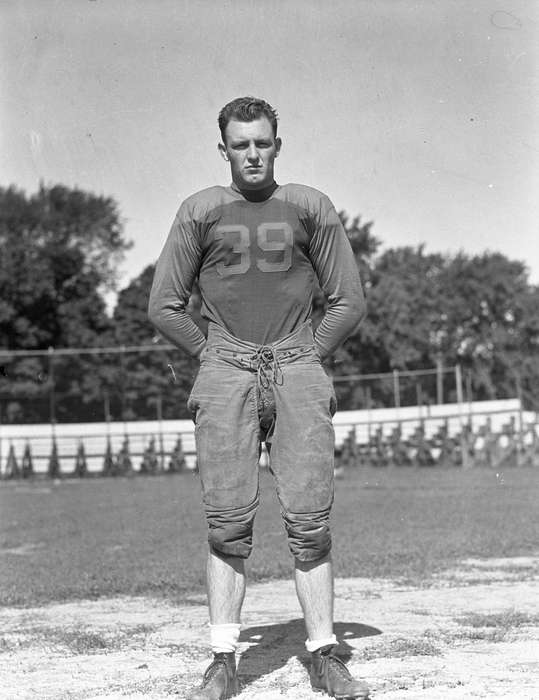 jersey, Schools and Education, university of northern iowa, UNI Special Collections & University Archives, uni, iowa state teachers college, football players, Sports, Portraits - Individual, Cedar Falls, IA, Iowa History, Iowa, history of Iowa