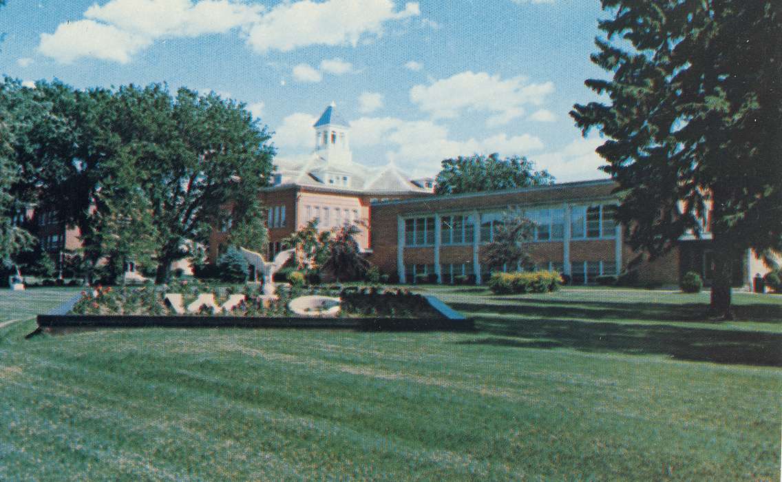 history of Iowa, Schools and Education, Shaulis, Gary, Iowa, college, Iowa History, postcard