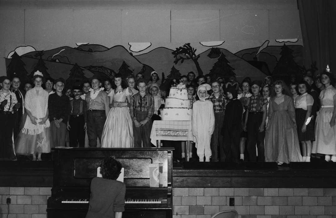 Portraits - Group, Schools and Education, history, costumes, Photos, stage, Children, Iowa, IA, piano, United States, ia, Entertainment, Coon Rapids Enterprise, historic, performance, children, Coon Rapids