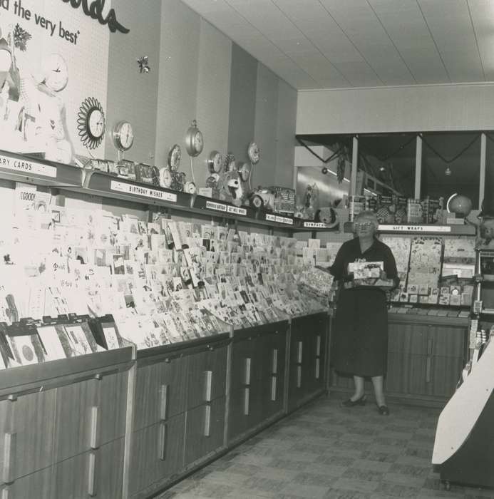 Waverly Public Library, clocks, history of Iowa, cards, Portraits - Individual, Iowa, pharmacy, Iowa History, Waverly, IA, Businesses and Factories