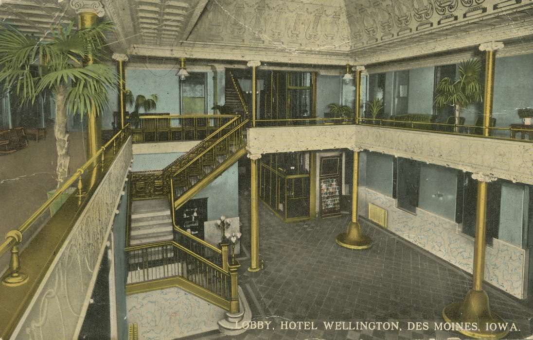 ia, hotel, IA, history, postcard, Des Moines, historic, Olsson, Ann and Jons, Iowa, United States, Businesses and Factories, Photos