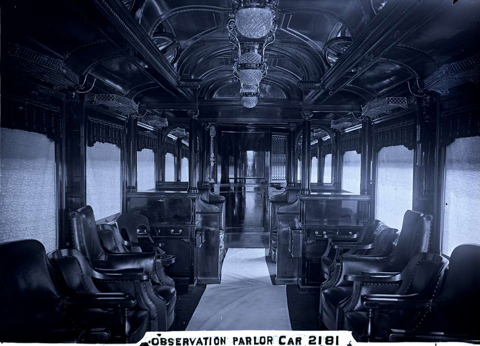 passenger train, Iowa History, New Haven, CT, Iowa, Archives & Special Collections, University of Connecticut Library, history of Iowa, chairs