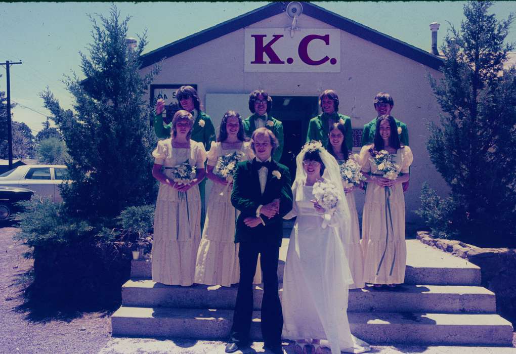 wedding dress, history of Iowa, Weddings, Portraits - Group, Iowa, wedding, Harken, Nichole, knights of columbus, Flagstaff, AZ, Iowa History, tuxedo