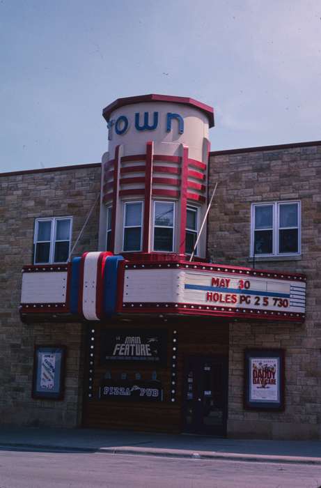 history of Iowa, brick building, Businesses and Factories, Library of Congress, mainstreet, Main Streets & Town Squares, Iowa History, marquee, movie theater, Iowa, storefront, Cities and Towns