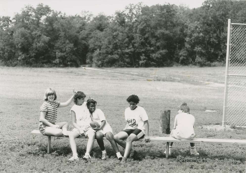 Black Hawk, boys & girls clubs of america, Boys & Girls Clubs of the Cedar Valley, IA, Iowa, boys and girls clubs of america, Children, ia, outside, Photos, Schools and Education, history, Portraits - Group, historic, Waterloo, United States, Outdoor Recreation, People of Color, bench, bunny ears